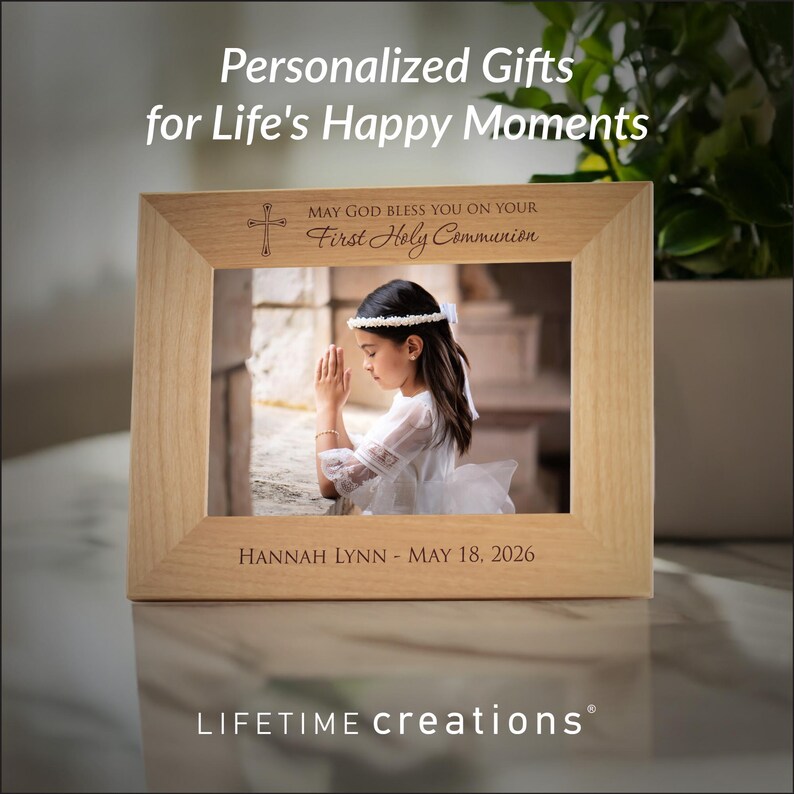 Personalized First Communion Picture Frame by Lifetime Creations: Boys Girls First Communion Gift, 1st Holy Communion Gifts, ENGRAVED IN USA image 9
