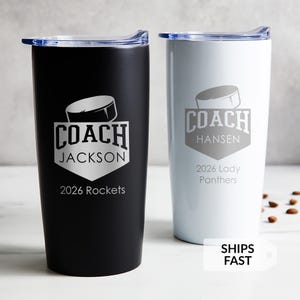 Personalized Hockey Coach Tumbler by Lifetime Creations: Thank You Gift for Hockey Coaches, Hockey Coach Gift Ideas, Coach Appreciation