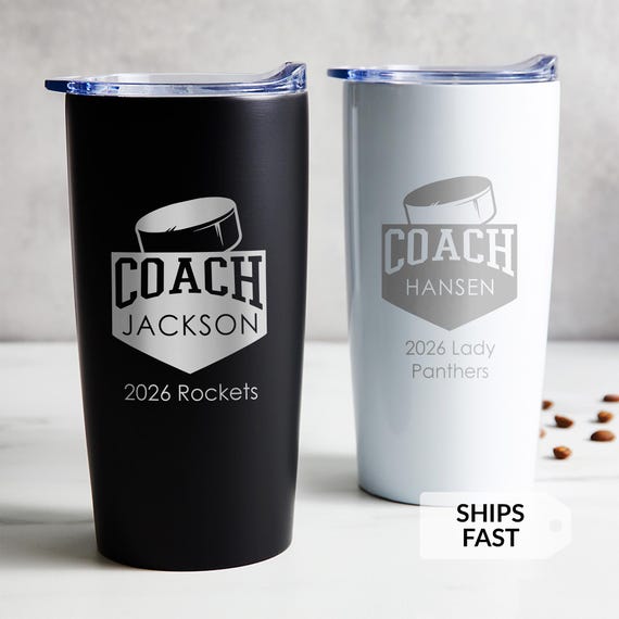 Personalized Hockey Coach Tumbler by Lifetime Creations: Thank You Gift for Hockey Coaches, Hockey Coach Gift Ideas, Coach Appreciation