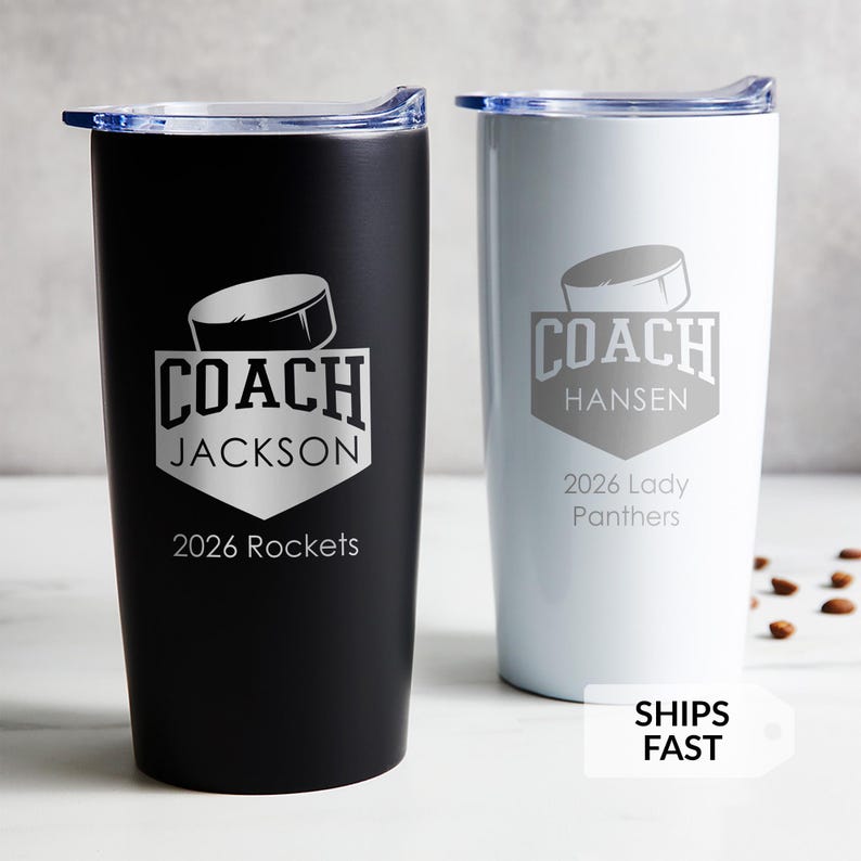 Personalized Hockey Coach Tumbler by Lifetime Creations: Thank You Gift for Hockey Coaches, Hockey Coach Gift Ideas, Coach Appreciation
