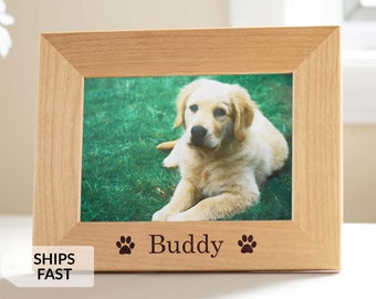 Personalized Dog Picture Frame by Lifetime Creations: Engraved Paw Print, Personalized Pet Picture Frame, Pet Memorial Frame, SHIPS FAST
