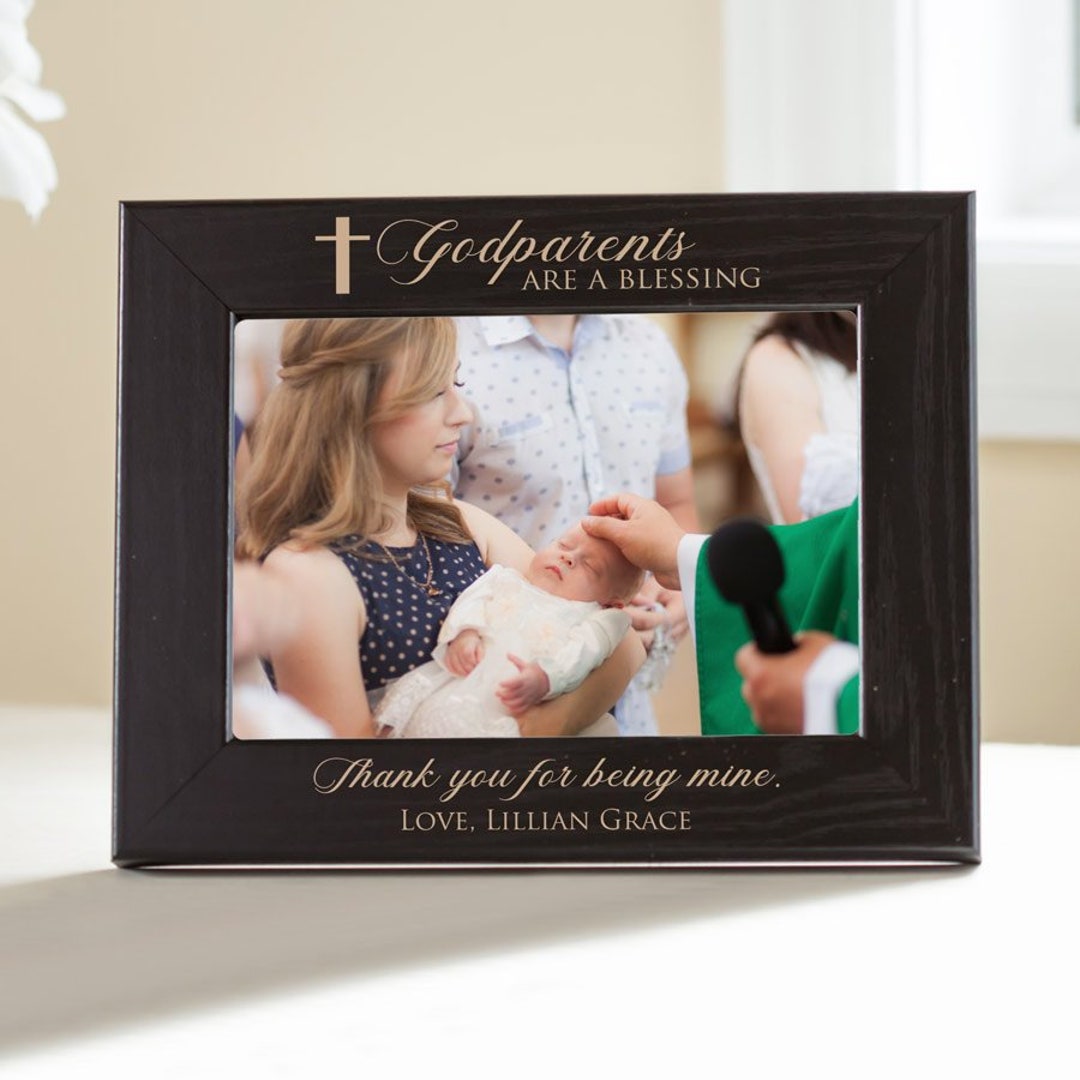 Personalized Godparent Picture Frame black Personalized Etsy