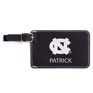 Personalized North Carolina Tar Heels Luggage tag by Lifetime Creations: Officially Licensed UNC Tarheels, UNC Gifts, UNC Graduation Gift Black