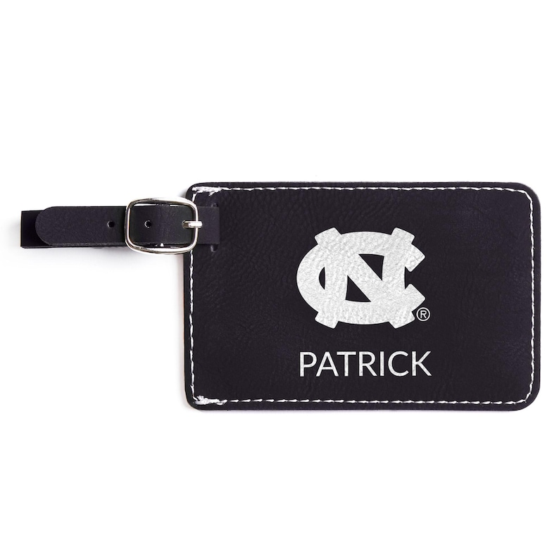 Personalized North Carolina Tar Heels Luggage tag by Lifetime Creations: Officially Licensed UNC Tarheels, UNC Gifts, UNC Graduation Gift Black