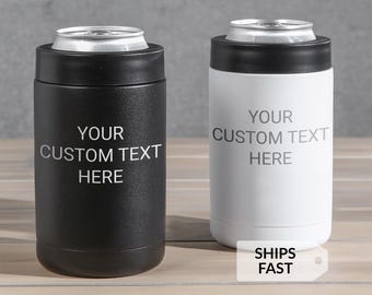 Create Your Own Engraved Stainless Steel Can Cooler by Lifetime Creations: Personalized Custom Beer Can Holder, Groomsmen Gift SHIPS FAST