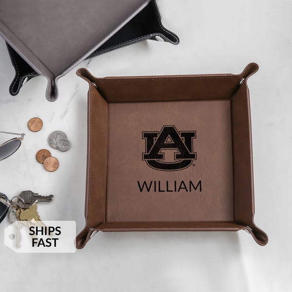 Personalized Auburn Tigers Valet Tray by Lifetime Creations: Licensed Auburn Gifts for Guys, Auburn Graduation Gifts, Auburn University