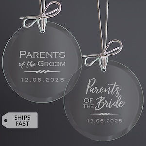 Personalized Wedding Ornament for Parents by Lifetime Creations: Wedding Gift Parents of the Bride and Groom Thank You Christmas SHIPS FAST