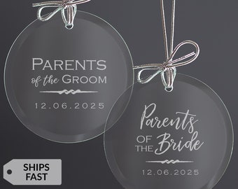 Personalized Wedding Ornament for Parents by Lifetime Creations: Wedding Gift Parents of the Bride and Groom Thank You Christmas SHIPS FAST