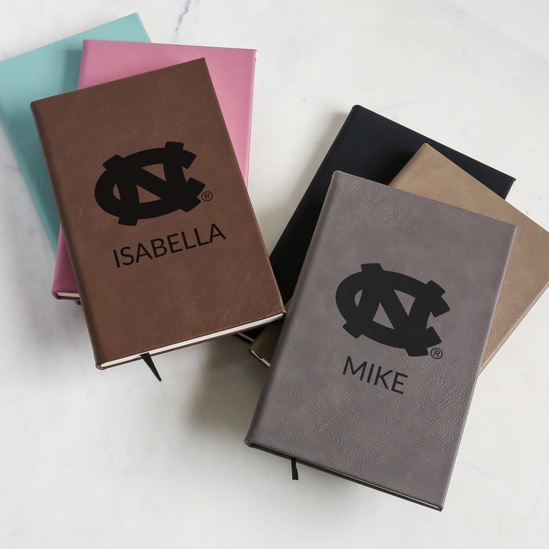 Personalized UNC Tar Heels Journal by Lifetime Creations: Engraved Vegan Leather Notebook, Licensed University of North Carolina Gift immagine 7