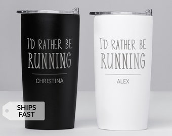 Engraved Personalized Running Tumbler by Lifetime Creations: Gift for Runners, Marathoners, Travel Mug, Running Group Coach SHIPS FAST