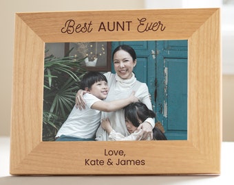 Personalized Best Aunt Ever Picture Frame by Lifetime Creations: Engraved Mother's Day Gift, Birthday for Aunt from Niece, Nephew, New Baby