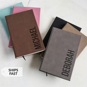 Personalized Notebook Journal by Lifetime Creations: Custom Hardcover Vegan Leather Writing Journal, Blank Notebook Journal for Men Gift