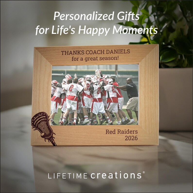 Personalized Lacrosse Coach Picture Frame by Lifetime Creations: Lacrosse Coach Gifts, High School Lacrosse Thank You Gift, ENGRAVED IN USA image 9