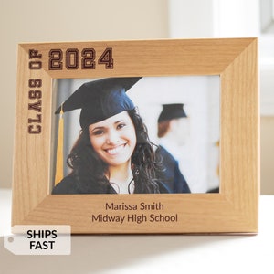 Personalized Graduation Picture Frame by Lifetime Creations: Class of 2024, Gift for Grad, Graduation Gift Idea, College Grad SHIPS FAST image 1