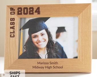 Personalized Graduation Picture Frame by Lifetime Creations: Class of 2024, Gift for Grad, Graduation Gift Idea, College Grad SHIPS FAST