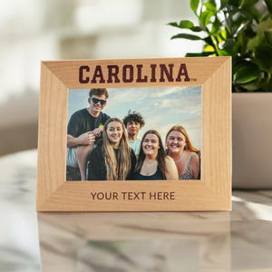 Personalized UNC Tar Heels 5x7 Wood Picture Frame by Lifetime Creations: Engraved UNC Gift, Licensed University of North Carolina Home Decor image 5