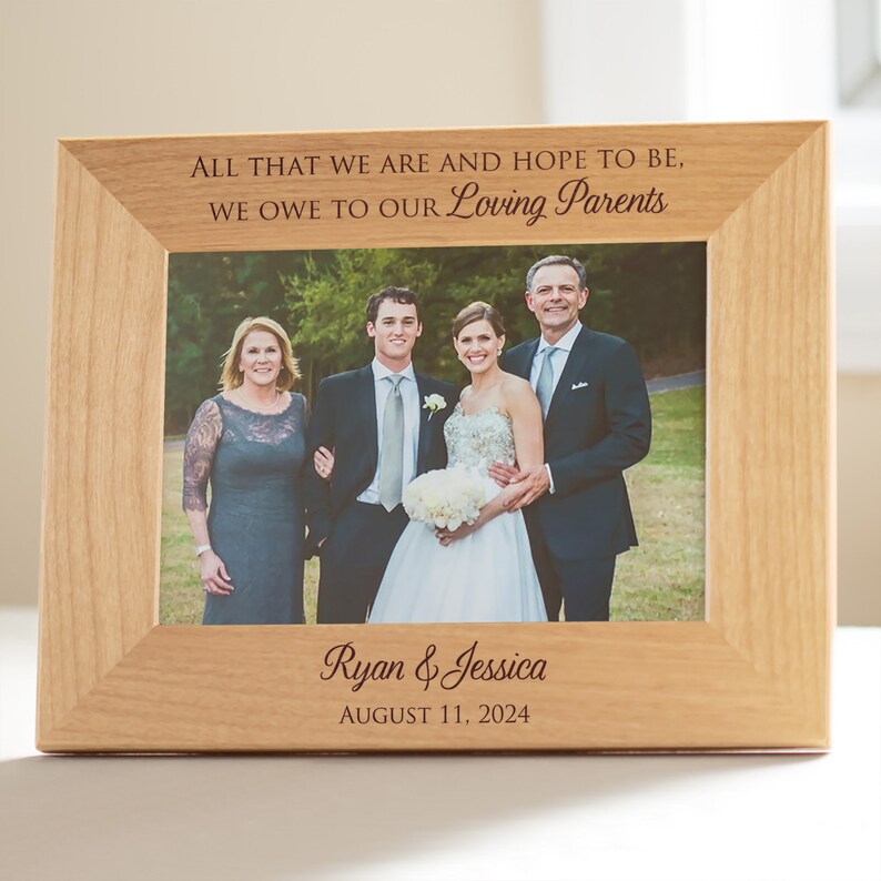 Personalized Wedding Picture Frame for Parents of Bride & Groom by Lifetime Creations: Wedding Gift for Parents Thank You SHIPS FAST image 6