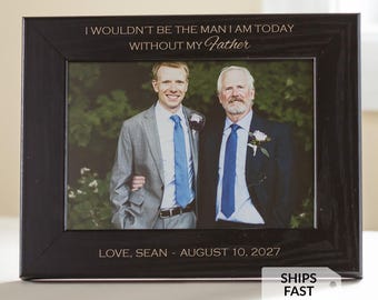 Personalized Father of the Groom Picture Frame (Black) by Lifetime Creations: Engraved Father of Groom Gift, Father of the Groom Wedding