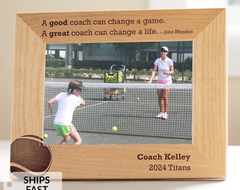 Personalized Tennis Coach Picture Frame by Lifetime Creations: Tennis Coach Gift, Youth Tennis Coach Frame Gift Ideas, Tennis Instructor