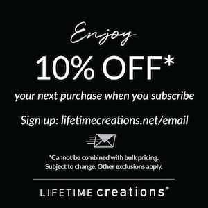 Enjoy 10% off on your next purchase when you subscribe to our emails at lifeitmecreations.net/email
*Cannot be combined with bulk pricing. Subject to change. Other exclusions apply.