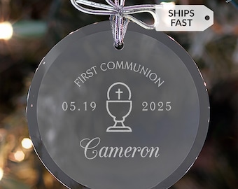 Personalized First Communion Ornament by Lifetime Creations: Custom First Communion Gifts for Boys or Girls, ENGRAVED IN USA