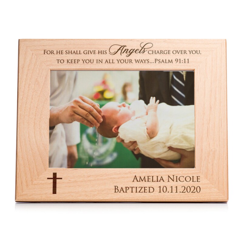 Personalized Baptism Picture Frame Engraved Personalized Baby Etsy