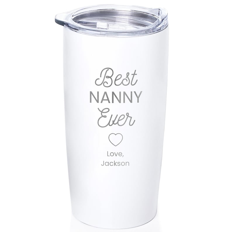 Engraved Personalized Best Nanny Ever Tumbler by Lifetime Creations: Gift for Babysitter, Daycare, Caretaker Thank You Coffee Travel Mug image 9