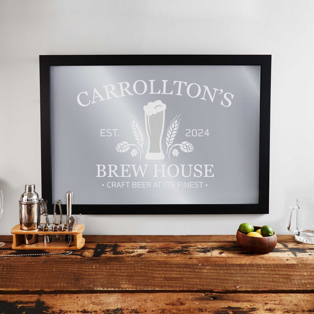 Engraved Personalized Bar Mirror craft Beer by Lifetime Etsy