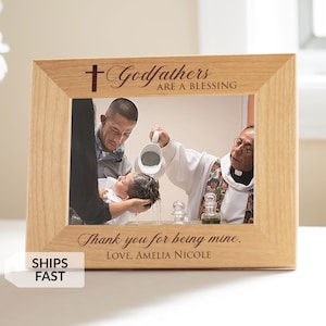 Personalized Godfather Picture Frame by Lifetime Creations: Engraved Godfather Frame, Unique Gift for Godfather for Baptism, SHIPS FAST