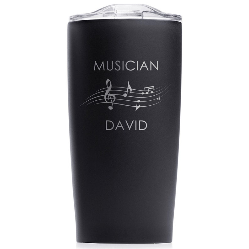 Engraved Personalized Musician Tumbler by Lifetime Creations: Gift for Music Teacher Instructor, Band, Vocalist, Singer, DJ, Songwriter Matte Black