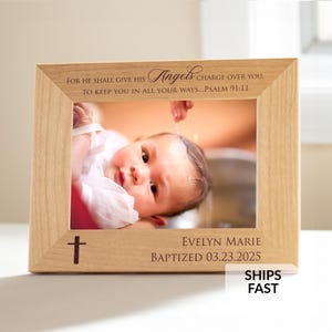 Personalized Baptism Picture Frame by Lifetime Creations: Engraved Baby Baptism Gift for Boys or Girls, Christening Gifts, ENGRAVED IN USA