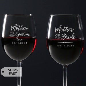 Engraved Personalized Mother of the Bride or Mother of the Groom Wine Glass by Lifetime Creations: Gift for Mother of Bride Groom SHIPS FAST