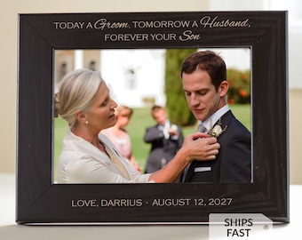 Personalized Mother of the Groom Picture Frame (Black) by Lifetime Creations: Engraved Mother of the Groom Gift Wedding Thank You SHIPS FAST