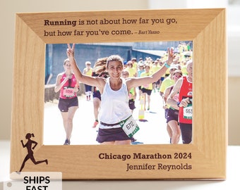 Personalized Running Picture Frame by Lifetime Creations: Personalized Gift for Runner, Marathoner, Half Marathon, 10K, 5K Running Gifts