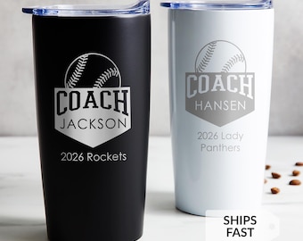 Personalized Baseball Coach Tumbler by Lifetime Creations: Baseball Coaches End of Season Gift, Baseball Coach Gifts from Player or Team