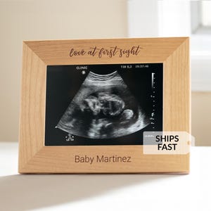Lifetime Creations Custom Ultrasound Picture Frame - Wood Personalized Sonogram Frame, Pregnancy Gifts, Expecting Parents ENGRAVED IN USA