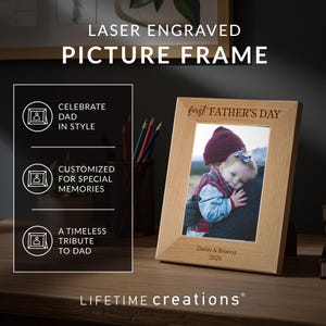 Personalized First Father's Day Picture Frame by Lifetime Creations: New Dad Gift, 1st Fathers Day Gifts, 2026 Father's Day ENGRAVED in USA image 5
