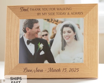 Personalized Father of the Bride Picture Frame by Lifetime Creations: Engraved Frame, Wedding Parents Gift, Thank You, SHIPS FAST