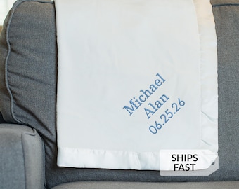 Embroidered Personalized Baby Blanket by Lifetime Creations: Microfleece New Baby Blanket, Gift for New Baby, Newborn Gift SHIPS FAST