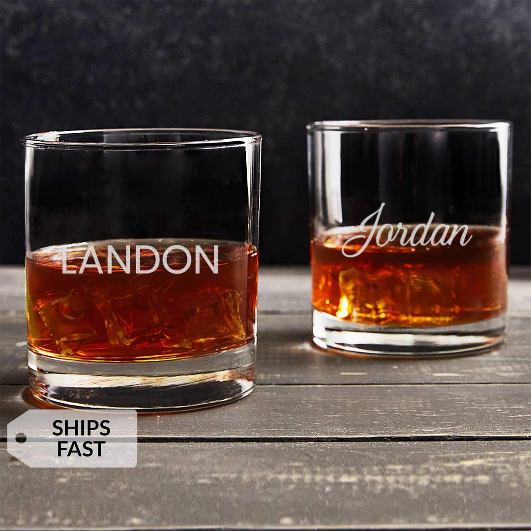 Engraved Personalized Whiskey Glass by Lifetime Creations: Old Fashioned Rocks Glass With Name ...