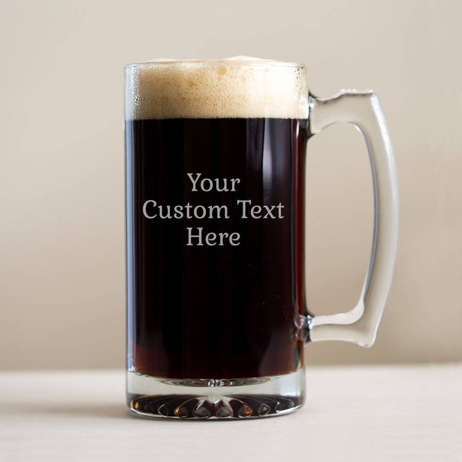 Create Your Own Custom Engraved Beer Mug Large Custom Etched Etsy