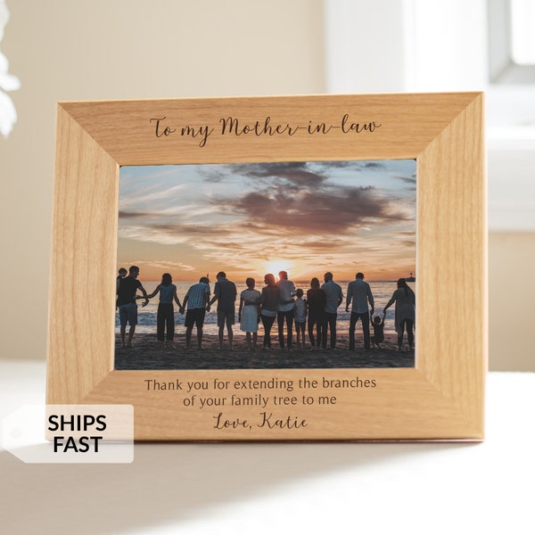Personalized Mother-In-Law Picture Frame by Lifetime Creations: Engraved Mother In Law Picture Frame Wedding Gift, Mother of the Groom, MIL