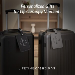 Personalized Mr and Mrs Luggage Tags by Lifetime Creations: Wedding Luggage Tags, Honeymoon Gifts, Wedding Anniversary Gifts ENGRAVED IN USA image 8