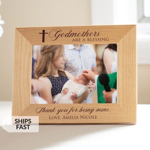 Personalized Godmother Picture Frame by Lifetime Creations: Engraved Godmother Frame, Unique Gift for Godmother for Baptism, SHIPS FAST