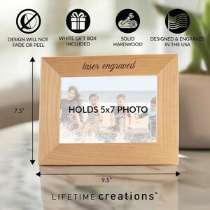 Personalized UNC Tar Heels 5x7 Wood Picture Frame by Lifetime Creations: Engraved UNC Gift, Licensed University of North Carolina Home Decor image 6