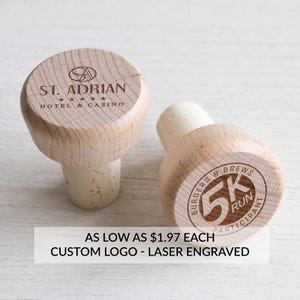 Bulk Custom Wine Stoppers with Logo by Lifetime Creations: Engraved Business Wine Stopper Favors, Bulk Bottle Stoppers Wine Corks with Logo