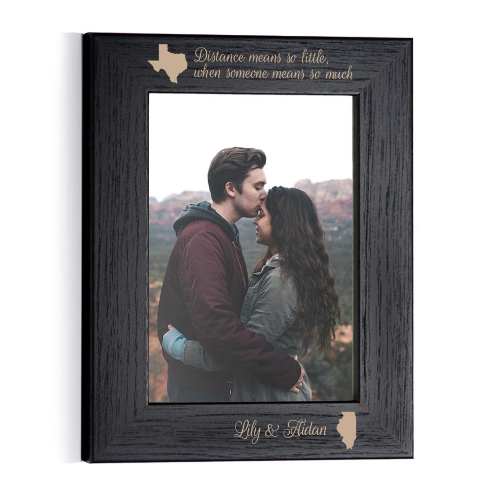 Personalized Long Distance Relationship Picture Frame black Etsy