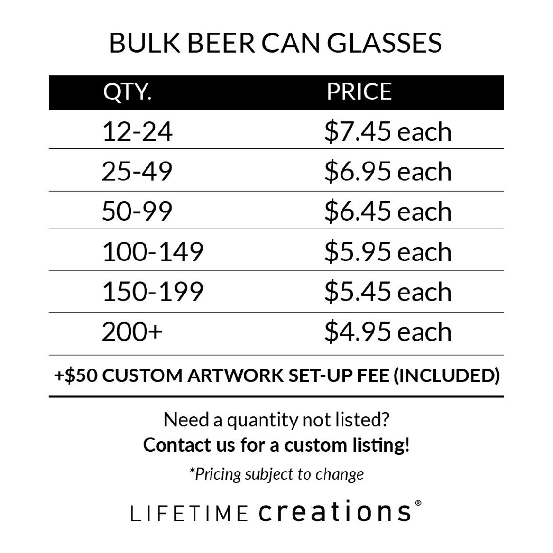 Bulk Custom Engraved Beer Can Glasses With Logo by Lifetime Etsy