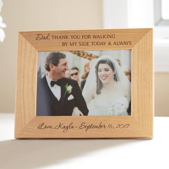Personalized Father Of The Bride Picture Frame Engraved Father Of The Bride Picture Frame