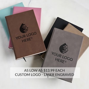 Bulk Custom Journals with Logo by Lifetime Creations: Custom Vegan Leather Notepads, Customized Promotional Notebooks, Employees, Events